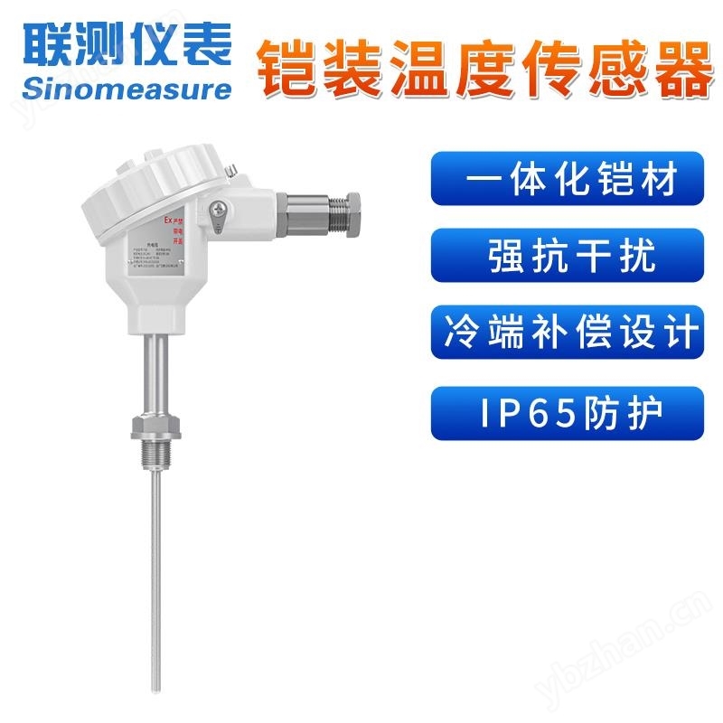 联测_隔爆铠装式温度传感器_螺纹安装_